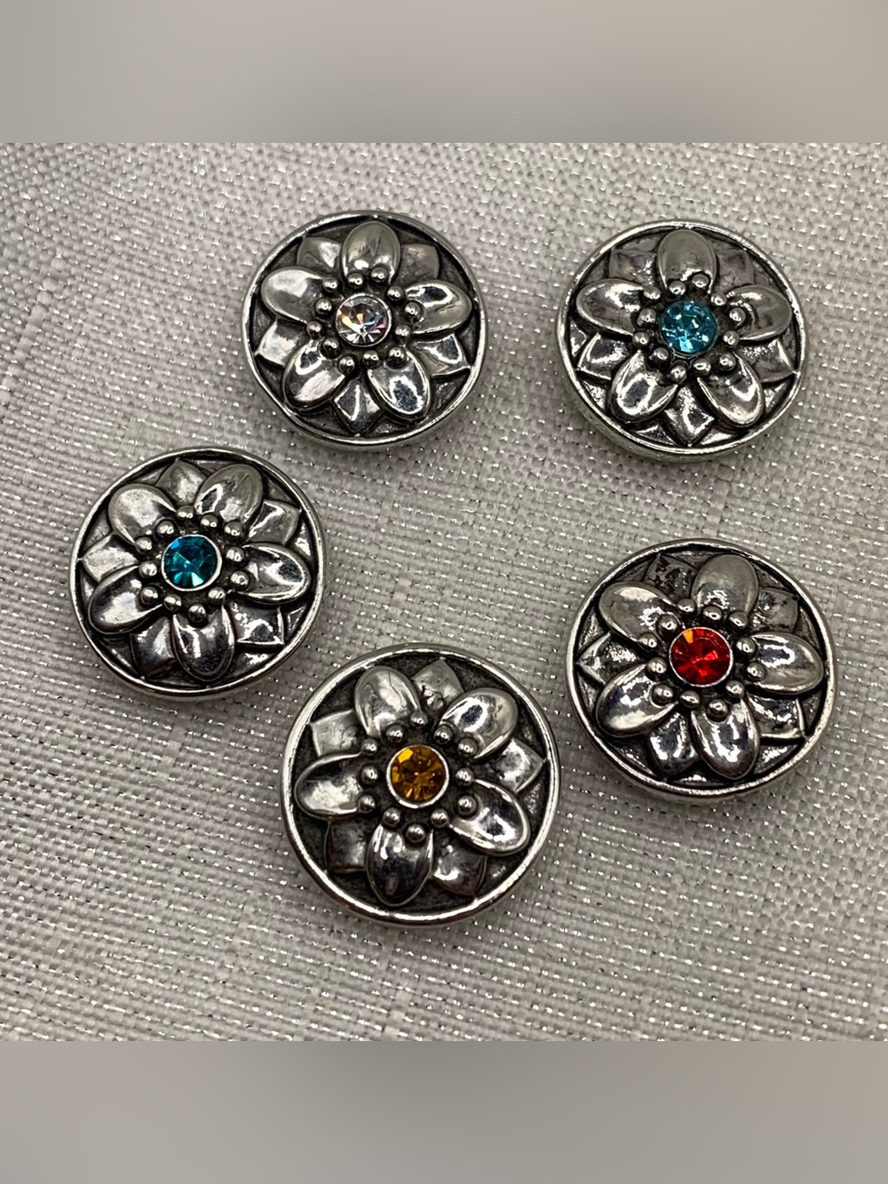 FLOWER BUNDLE - SET of 5 Genuine Ginger Snap & Co. Snap Button Charms 18mm/20mm